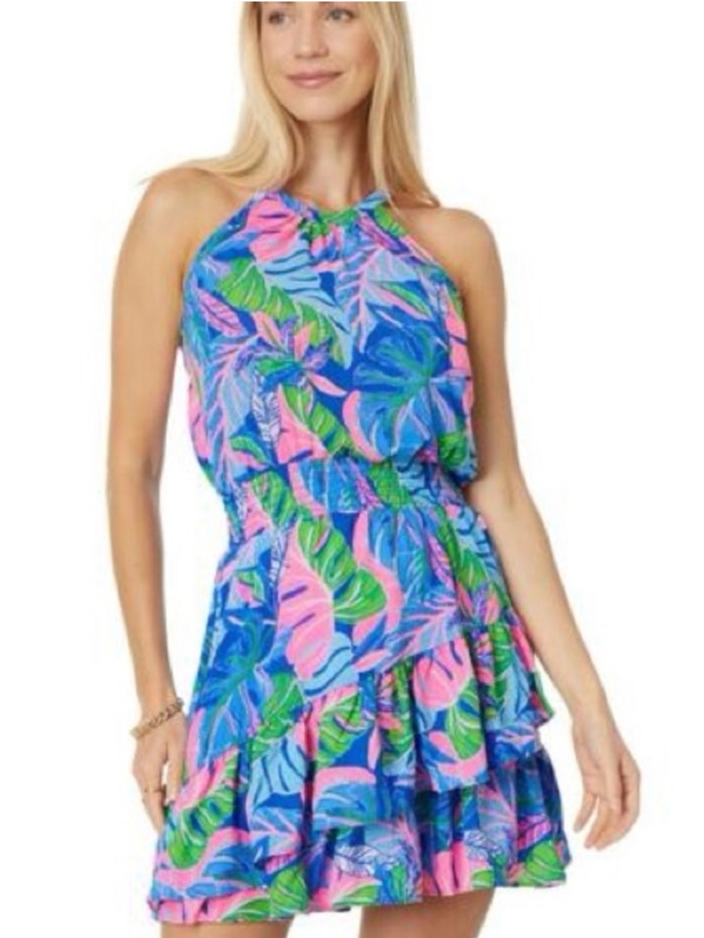 Lilly Pulitzer Blue Grotto Beleaf in Yourself Pamelyn Dress, Size 10, EUC